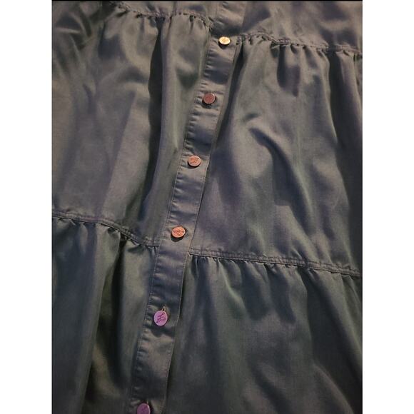 Standards And Practices Women's NWT Olive Green Maxi Skirt Size 14 Buttons - Picture 2 of 7